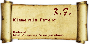 Klementis Ferenc névjegykártya