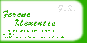 ferenc klementis business card